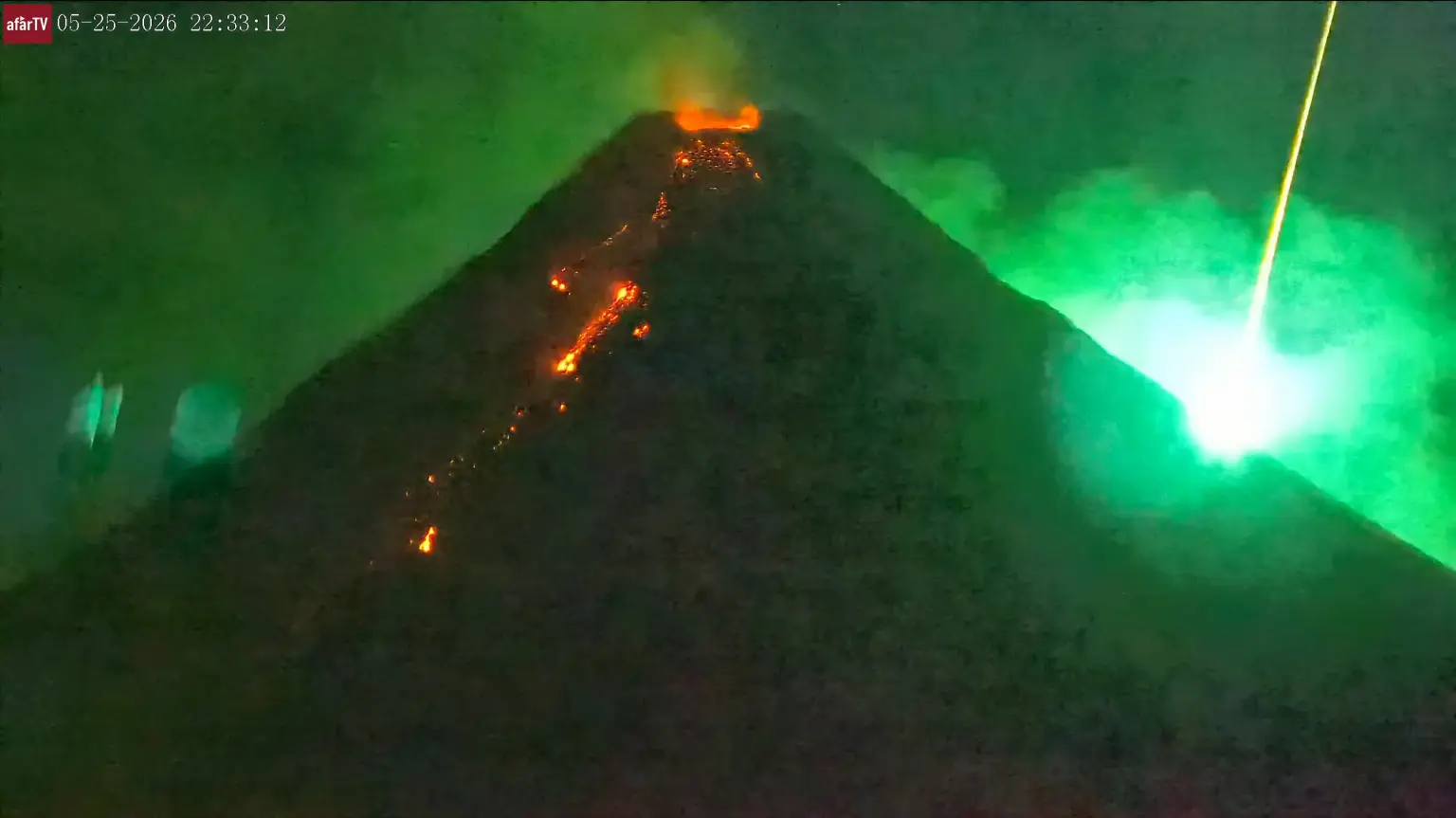 Vídeo viral de luz crescente após meteoro cruzar vulcão em erupção nas Filipinas gera frenesi sobre extraterrestres