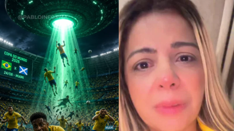 Ufo em debate: vidente prevê “abdução na Copa de 2026” durante jogo do Brasil e gera debate nas redes